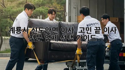 계룡시 신도안면 이사 🚚💨 고민 끝! 이사 전문 업체 선택 가이드