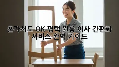 혼자서도 OK! 평택 원룸 이사 간편화 서비스 완벽 가이드